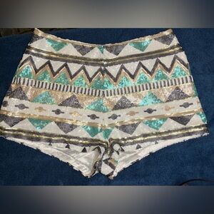 Tribal print sequin short by Verty